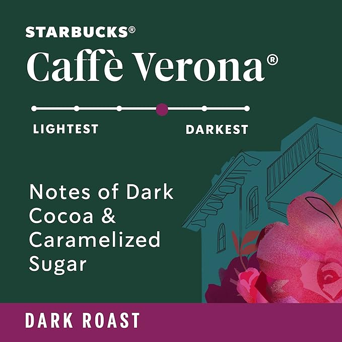 Starbucks Whole Bean Coffee, Dark Roast Coffee, Caffè Verona, 100% Arabica, 1 bag (12 oz)