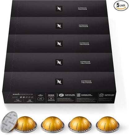 Nespresso Capsules Vertuo, Voltesso, Mild Roast Espresso, 50-Count Espresso Pods, Brews 1.35oz.