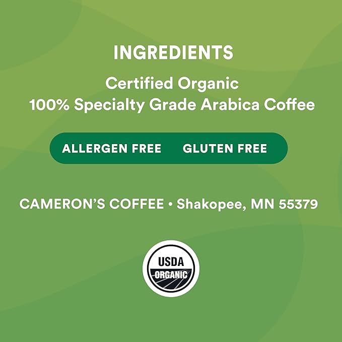 Cameron's Coffee Roasted Whole Bean Coffee, Organic Pacific Rim Blend, 4 Pound