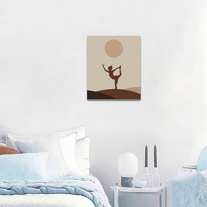 Boho Yoga Wall Art Spiritual Zen Pictures Canvas Wall Decor Yoga Meditation Peaceful Painting Home Modern Artwork Decorations Framed for Bathroom Bedroom Living Room Office 20 x 24 inch