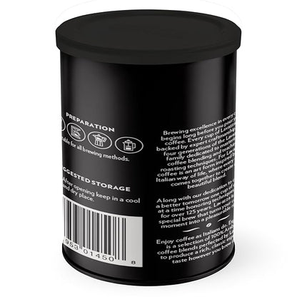 Lavazza Espresso Ground Coffee, Medium Roast, 100% Arabica, 8 oz Tin (Pack of 4)