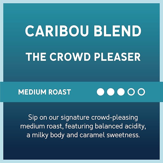 Caribou Coffee, Medium Roast Ground Coffee - Caribou Blend 20 Ounce Bag - Packaging May Vary (Pack of 2)