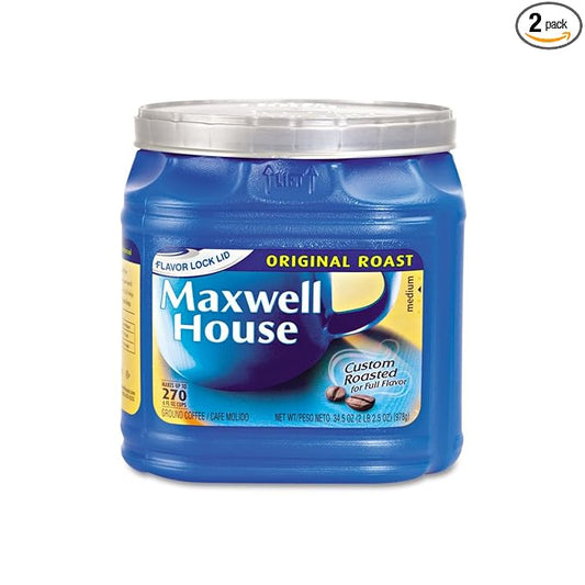 Maxwell House Original Ground Coffee, 34.5-Ounce Cannister (Pack of 2)
