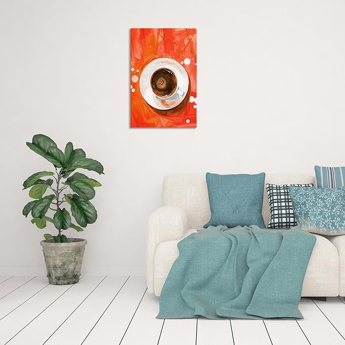 Vintage Afternoon Tea Black Coffee Wall Art Funky Dining Table Food Canvas Posters Kitchen Coffee Pictures Prints Painting For Modern Home Dining Room Cafe Restaurant Wall Decor 8x10in Framed
