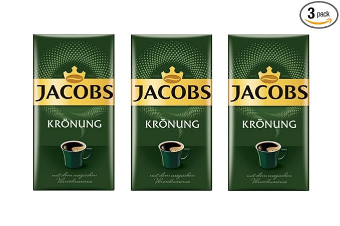 Jacobs Kronung Ground Coffee 500 Gram / 17.6 Ounce (Pack of 3)
