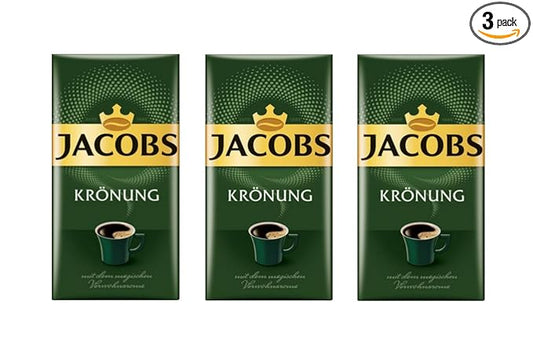 Jacobs Kronung Ground Coffee 500 Gram / 17.6 Ounce (Pack of 3)