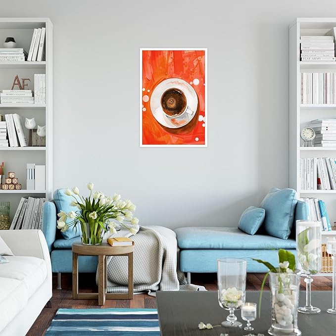 Vintage Afternoon Tea Black Coffee Wall Art Funky Dining Table Food Canvas Posters Kitchen Coffee Pictures Prints Painting For Modern Home Dining Room Cafe Restaurant Wall Decor 24x36in Unframed
