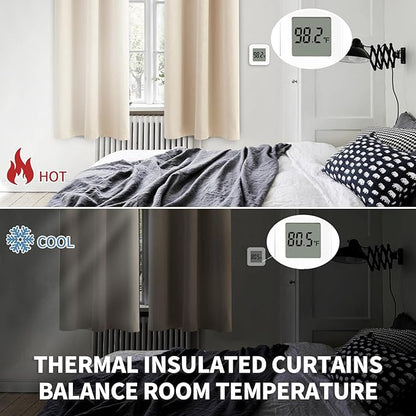 BGment Champagne Blackout Curtains for Bedroom 63 Inches Long - Thermal Insulated Room Darkening Curtain for Living Room, 52 x 63 Inch, 2 Panels