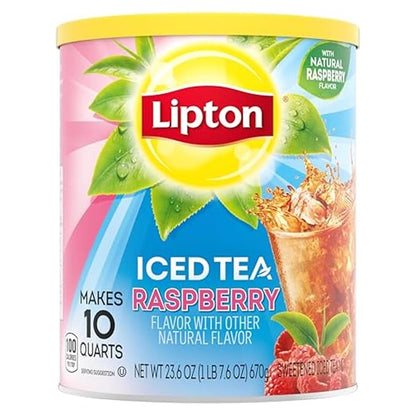 Lipton Iced Tea Mix, Raspberry, Makes 10 Quarts (Pack of 6)