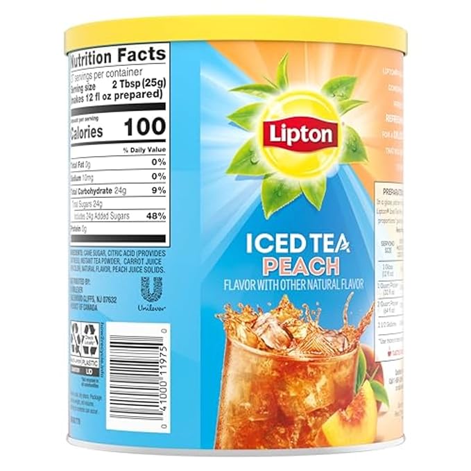 Lipton Iced Tea Mix, Peach Sweetened 10 qt (pack of 6)