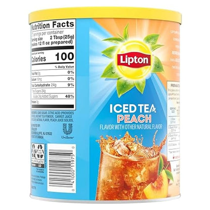 Lipton Iced Tea Mix, Peach Sweetened 10 qt (pack of 6)