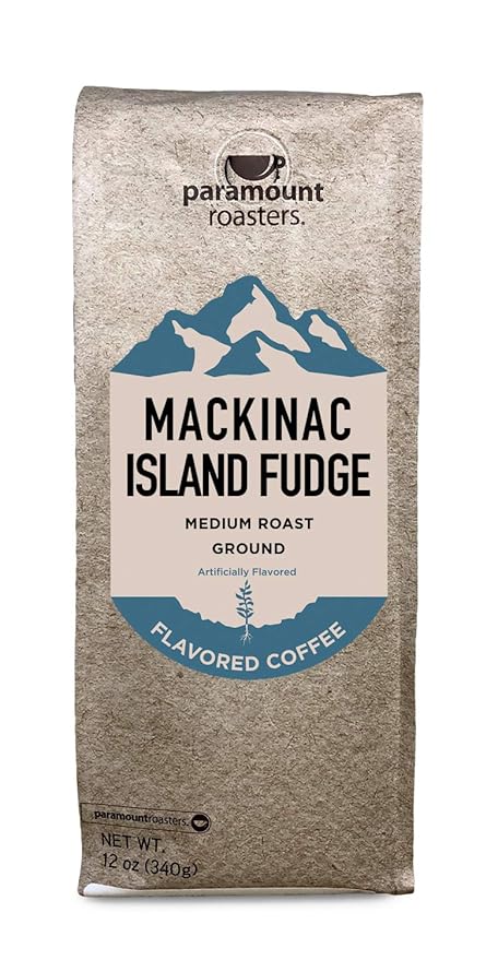 Paramount Roasters, Mackinac Island Fudge Flavored Ground Coffee, 1-12oz package medium roast, (Paramount Coffee Company)