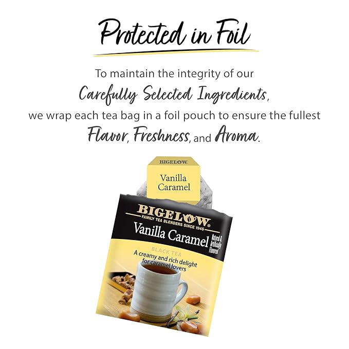 Bigelow Tea Vanilla Caramel Black Tea, Caffeinated Tea with Vanilla Caramel, 20 Count Box (Pack of 6), 120 Total Tea Bags