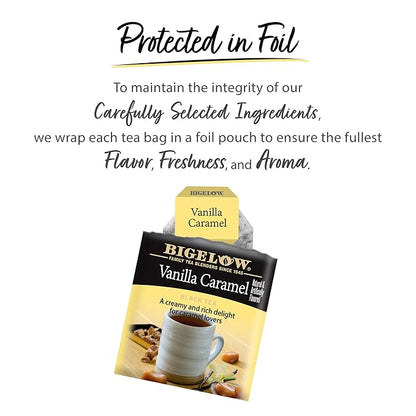 Bigelow Tea Vanilla Caramel Black Tea, Caffeinated Tea with Vanilla Caramel, 20 Count Box (Pack of 6), 120 Total Tea Bags