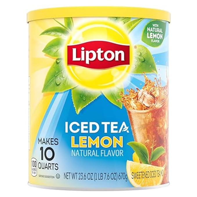 Lipton Iced Tea Mix, Lemon, Makes 10 Quarts,Count 6(Pack of 1)