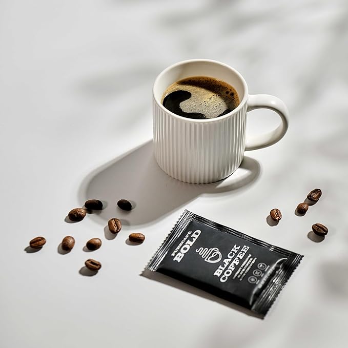 PureCafé Bold Black Coffee with Cordyceps | Smooth, Energizing Flavor | Convenient Single-Serve Packets | Supports Focus, Vitality & Wellness | 30 Servings