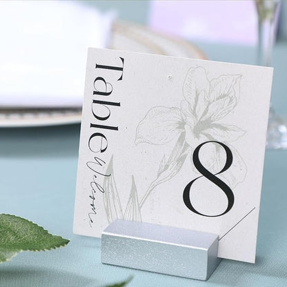 UNIQOOO 12 Pack 2" Silver Birch Wood Stands for Cardstock, Wedding Table Numbers Holders, Photo Holder, Photo Display Stand for Event Decor, Retail Shop, Cafe Restaurant Menu, Business Card, Name Tag