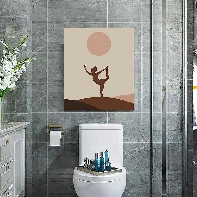 Boho Yoga Wall Art Spiritual Zen Pictures Canvas Wall Decor Yoga Meditation Peaceful Painting Home Modern Artwork Decorations Framed for Bathroom Bedroom Living Room Office 20 x 24 inch