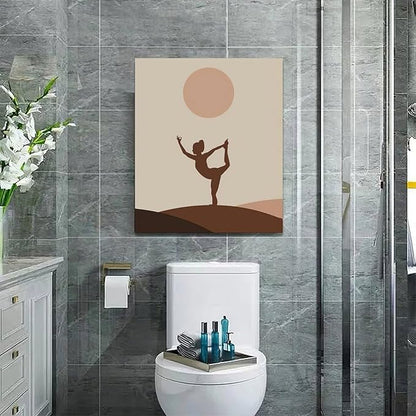 Boho Yoga Wall Art Spiritual Zen Pictures Canvas Wall Decor Yoga Meditation Peaceful Painting Home Modern Artwork Decorations Framed for Bathroom Bedroom Living Room Office 20 x 24 inch