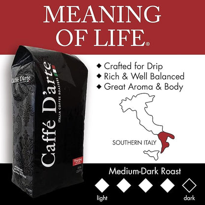Caffe D'arte Whole Bean Meaning of Life Coffee, 5 Pounds