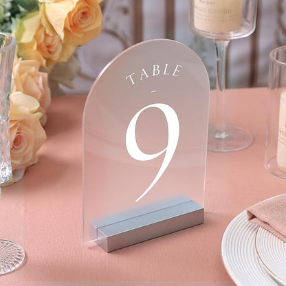 UNIQOOO 10 Pack 4" Silver Birch Wood Stands for Wedding Acrylic Sign, Wood Table Number Holders for 1/8 Thick Acrylic Sheets | Wedding Display Stand, Card Holder for Bar Menu, Retail Sign, Party
