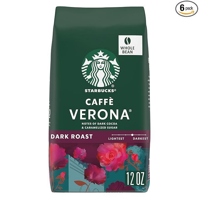Starbucks Whole Bean Coffee, Dark Roast Coffee, Caffè Verona, 100% Arabica, 1 bag (12 oz)