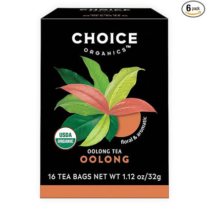 Choice Organics - Organic Oolong Tea (6 Pack) - Fair Trade - Compostable - Contains Caffeine - 96 Organic Oolong Tea Bags