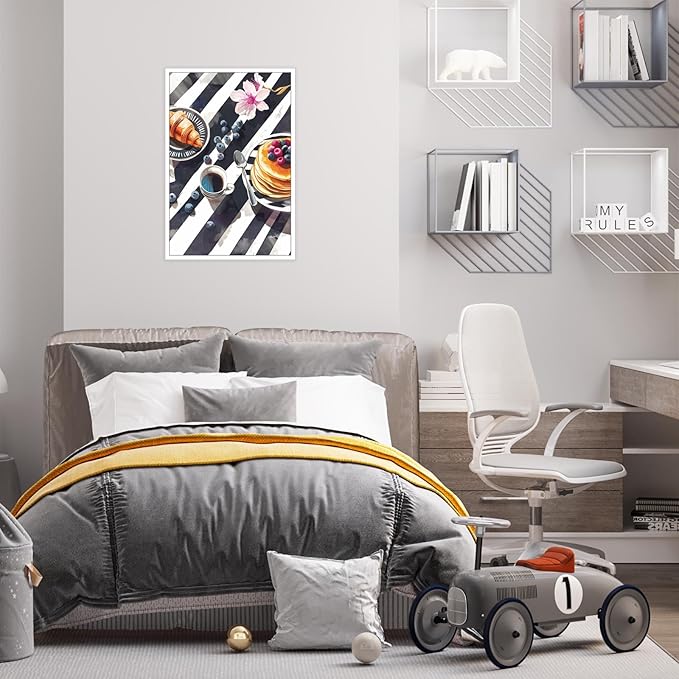 Trendy Pastry Food Kitchen Wall Art Retro Coffee Afternoon Tea Canvas Posters Cake Bread Aesthetic Prints Painting For Modern Home Dining Room Bakery Cafe Restaurant Wall Decor 24x36in Unframed