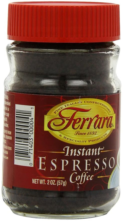 Ferrara Instant Espresso Coffee, 2-Ounce Glass Jars (Pack of 6)