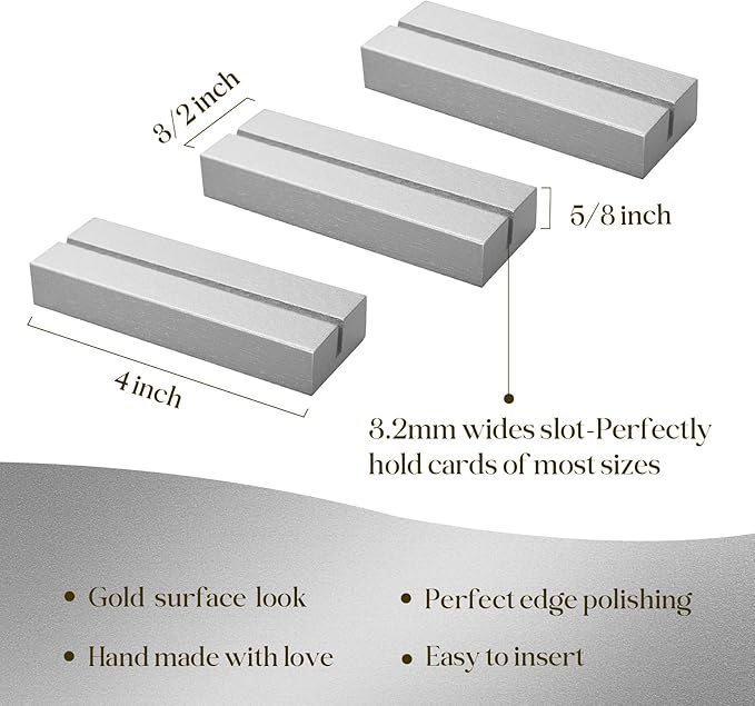 UNIQOOO 10 Pack 4" Silver Birch Wood Stands for Wedding Acrylic Sign, Wood Table Number Holders for 1/8 Thick Acrylic Sheets | Wedding Display Stand, Card Holder for Bar Menu, Retail Sign, Party