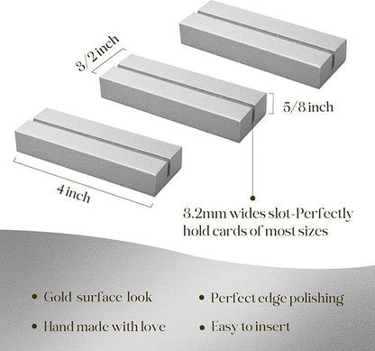 UNIQOOO 10 Pack 4" Silver Birch Wood Stands for Wedding Acrylic Sign, Wood Table Number Holders for 1/8 Thick Acrylic Sheets | Wedding Display Stand, Card Holder for Bar Menu, Retail Sign, Party