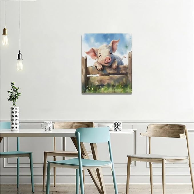 Chicken Wall Art Rooster Pictures Wall Decor Canvas Print Painting Home Decoration Artwork For Living Room Office Kitchen Bathroom Framed 20"X24"