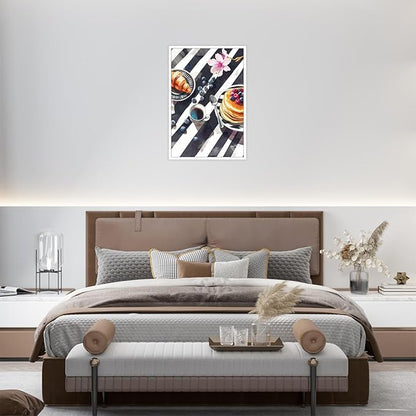 Trendy Pastry Food Kitchen Wall Art Retro Coffee Afternoon Tea Canvas Posters Cake Bread Aesthetic Prints Painting For Modern Home Dining Room Bakery Cafe Restaurant Wall Decor 24x36in Unframed