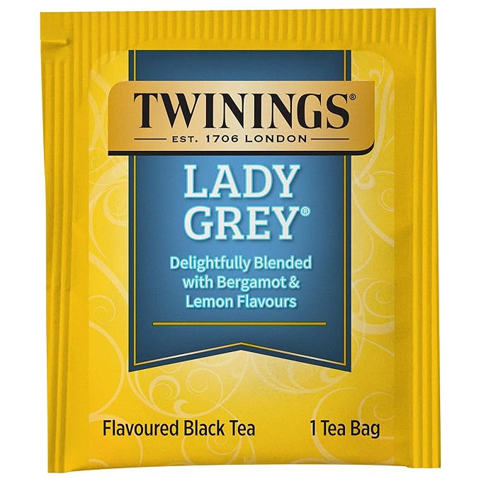 Twinings Lady Grey Black Tea Individually Wrapped Bags, 20 Count (Pack of 6), Orange & Lemon Peel with a Hint of Bergamot, Caffeinated, Enjoy Hot or Iced | Packaging May Vary