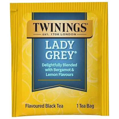 Twinings Lady Grey Black Tea Individually Wrapped Bags, 20 Count (Pack of 6), Orange & Lemon Peel with a Hint of Bergamot, Caffeinated, Enjoy Hot or Iced | Packaging May Vary