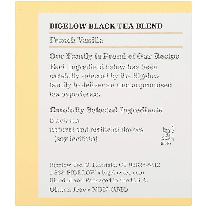 Bigelow Tea French Vanilla Black Tea, Caffeinated Tea with French Vanilla, 20 Count Box (Pack of 6), 120 Total Tea Bags
