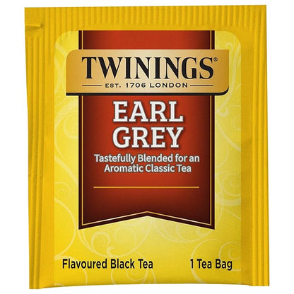 Twinings Earl Grey Black Tea Individually Wrapped Bags, 50 Count (Pack of 6), Flavoured with Citrus and Bergamot, Caffeinated, Enjoy Hot or Iced | Packaging May Vary