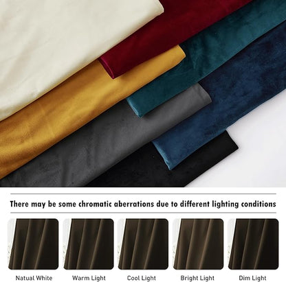 RYB HOME Dark Brown Velvet Curtains 72 inches, Back Tab Soft Fabric Room Darkening Thermal Insulated Luxurious Home Decor Curtains for Living Room Bedroom, W 52" x L 72", 2 Panels Set