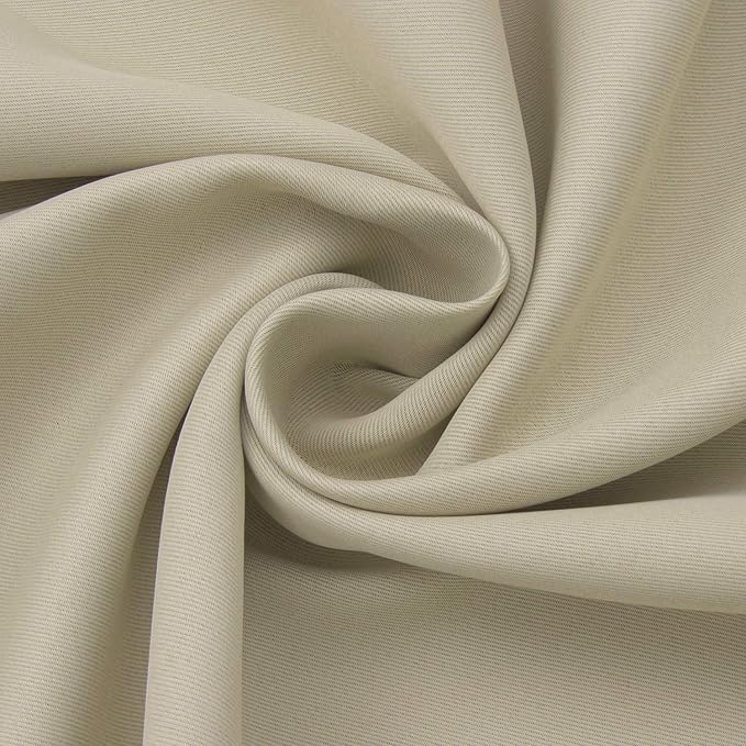BGment Beige Blackout Curtains for Bedroom Kitchen 45 Inches Long - Thermal Insulated Short Drapes with Rod Pocket for Bathroom Bedroom, 34 x 45 Inch, 2 Panels