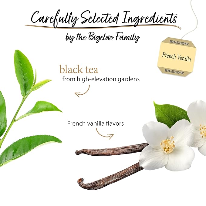 Bigelow Tea French Vanilla Black Tea, Caffeinated Tea with French Vanilla, 20 Count Box (Pack of 6), 120 Total Tea Bags