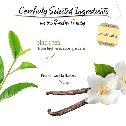 Bigelow Tea French Vanilla Black Tea, Caffeinated Tea with French Vanilla, 20 Count Box (Pack of 6), 120 Total Tea Bags