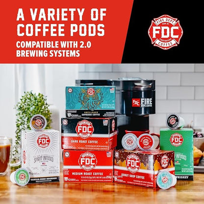 Fire Department Coffee - Salted Caramel Bourbon Coffee - Gives Back to Firefighters - Premium Bourbon Infused - Ground Medium Roast - Non-Alcoholic - Roasted in the USA - Veteran Owned - 12 oz