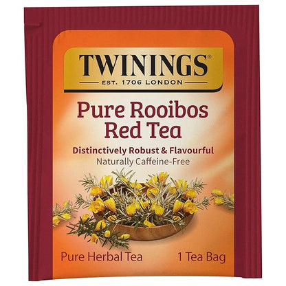 Twinings Pure Rooibos Red Herbal Tea Individually Wrapped Bags, 20 Count (Pack of 6), Sweet with Uplifting Aroma, Naturally Caffeine-Free, Enjoy Hot or Iced | Packaging May Vary