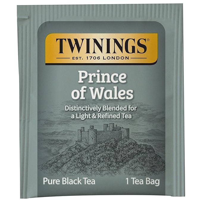 Twinings Prince of Wales Black Tea Individually Wrapped Bags, 20 Count (Pack of 6), Velvety Smooth & Mild, Caffeinated, Enjoy Hot or Iced | Packaging May Vary