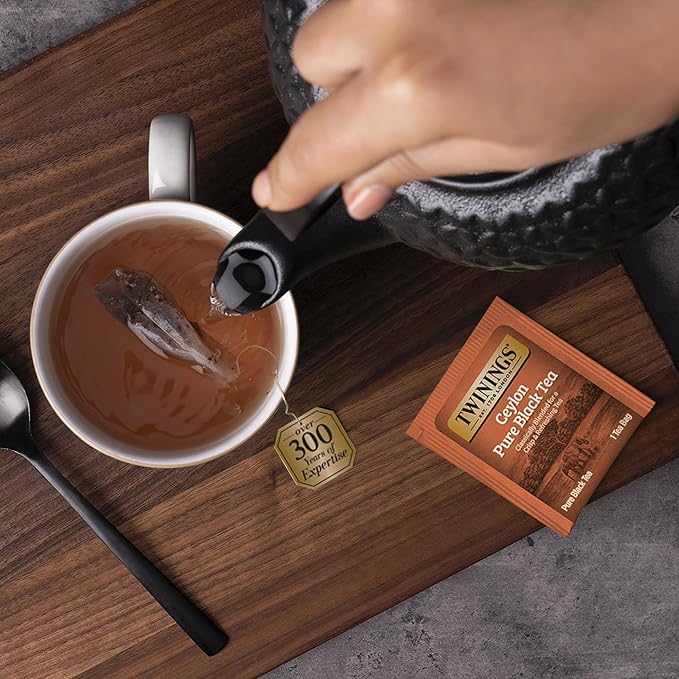 Twinings Ceylon Pure Black Tea Individually Wrapped Bags, 20 Count (Pack of 6), formerly Ceylon Orange Pekoe, Crisp, Refreshing, Caffeinated, Enjoy Hot or Iced | Packaging May Vary