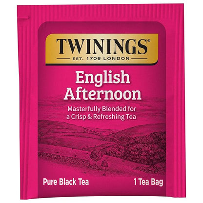 Twinings English Afternoon Black Tea Individually Wrapped Bags, 20 Count (Pack of 6), Smooth & Slightly Sweet, Caffeinated, Enjoy Hot or Iced | Packaging May Vary