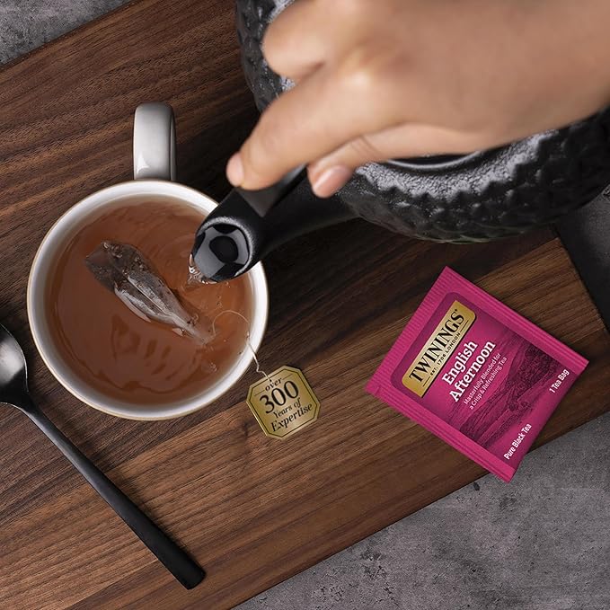 Twinings English Afternoon Black Tea Individually Wrapped Bags, 20 Count (Pack of 6), Smooth & Slightly Sweet, Caffeinated, Enjoy Hot or Iced | Packaging May Vary