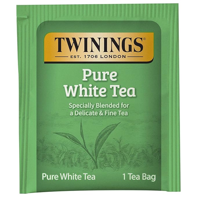 Twinings Pure White Tea Individually Wrapped Bags, 20 Count (Pack of 6), Light & Fresh, Caffeinated, Enjoy Hot or Iced | Packaging May Vary