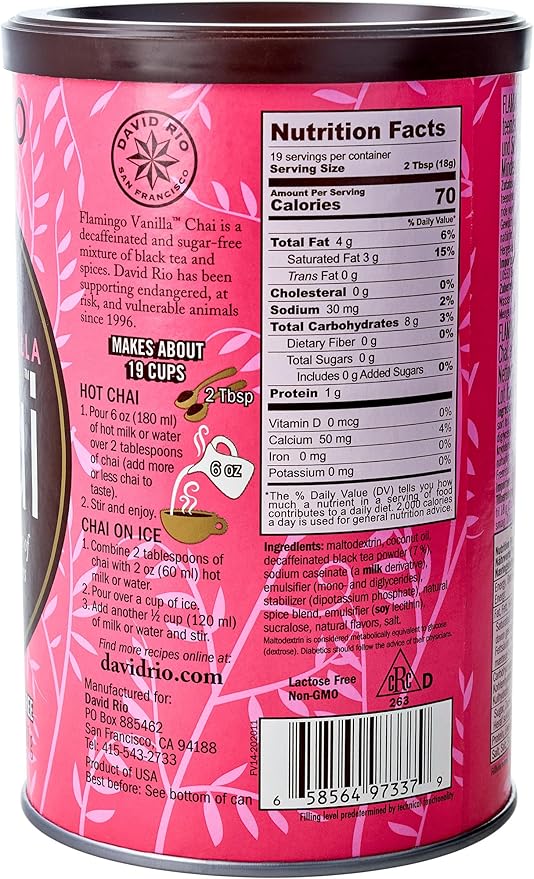 David Rio Chai Mix, Flamingo Vanilla, 11.9 Ounce (Pack of 1)