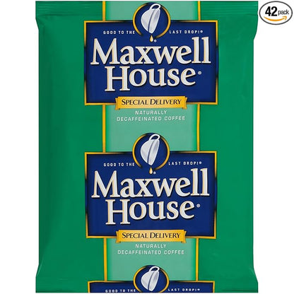 Maxwell House Decaf Special Delivery Medium Roast Coffee (1.3 oz Bags, 7 Count, Pack of 6)